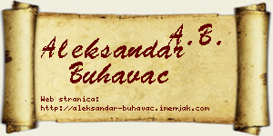 Aleksandar Buhavac vizit kartica